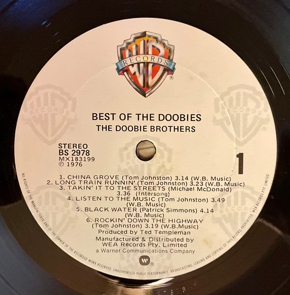 The Doobie Brothers : Best Of The Doobies (LP, Comp)
