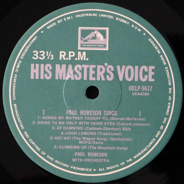Paul Robeson : Paul Robeson Sings (LP, Mono)