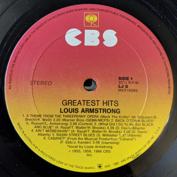 Louis Armstrong : Greatest Hits (LP, Comp, RE)