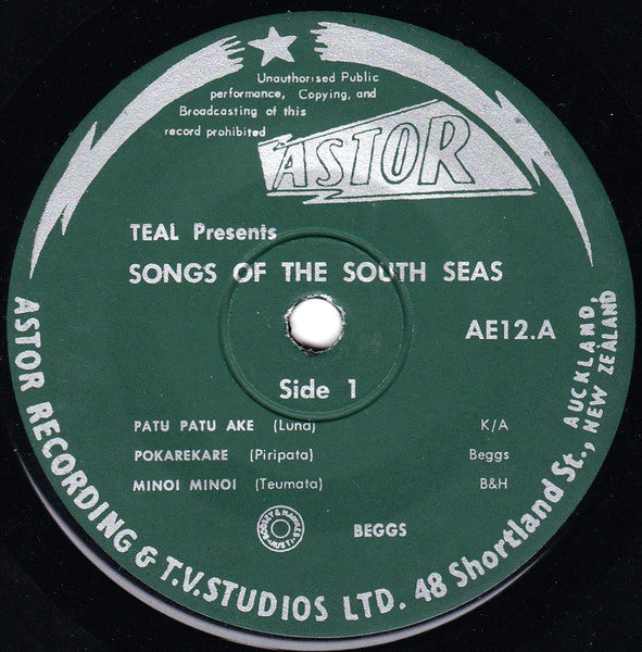 Various : TEAL Presents Songs Of The South Seas (7", EP)