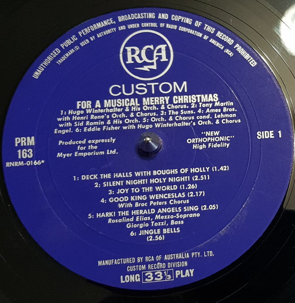 Various : For A Musical Merry Christmas (LP, Comp, Ltd)