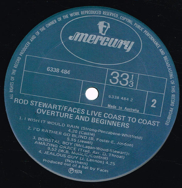 Rod Stewart / Faces (3) : Live Coast To Coast - Overture And Beginners (LP, Album)