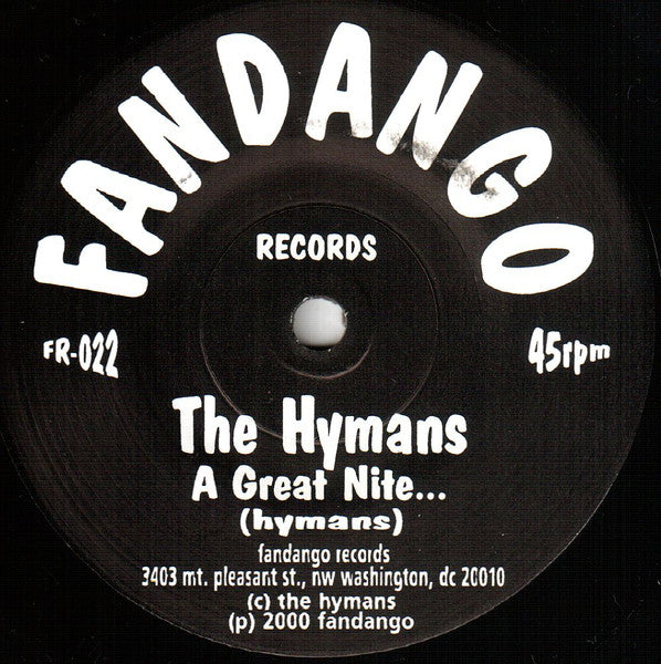 The Hymans : A Great Nite For A Burglary / Carbona Not Glue (7", Single, Ltd)