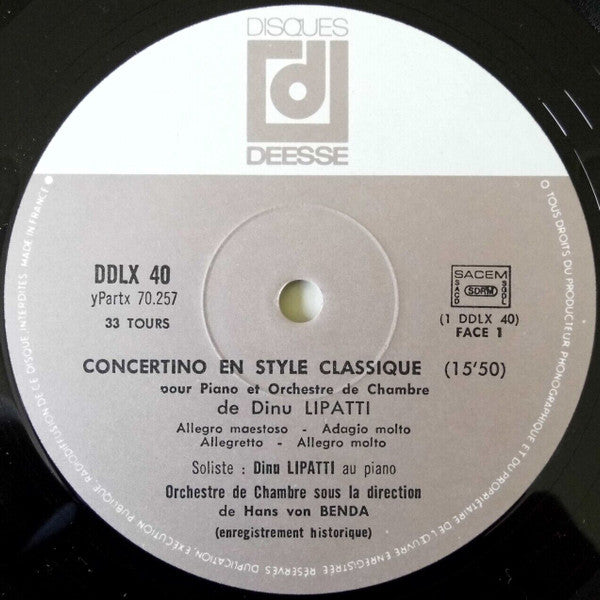 George Enescu, Dinu Lipatti : Inedits Compositions Et Interprétations - Enregistrements Historiques (2xLP, Comp, Gat)