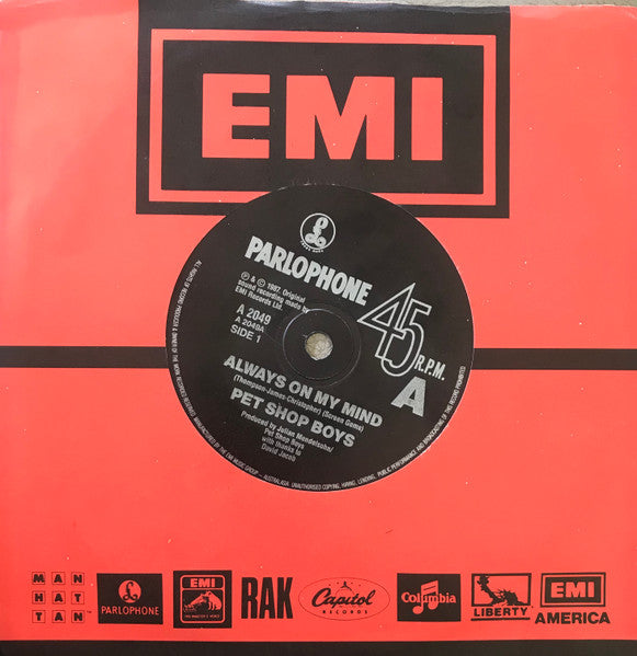 Pet Shop Boys : Always On My Mind (7", Single)