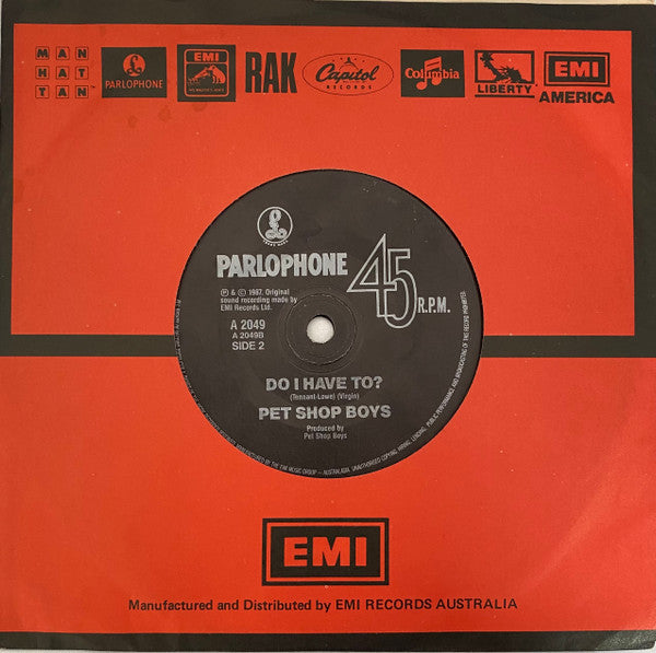 Pet Shop Boys : Always On My Mind (7", Single)