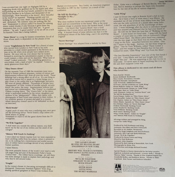 Sting : ...Nothing Like The Sun (2xLP, Album, Spe)