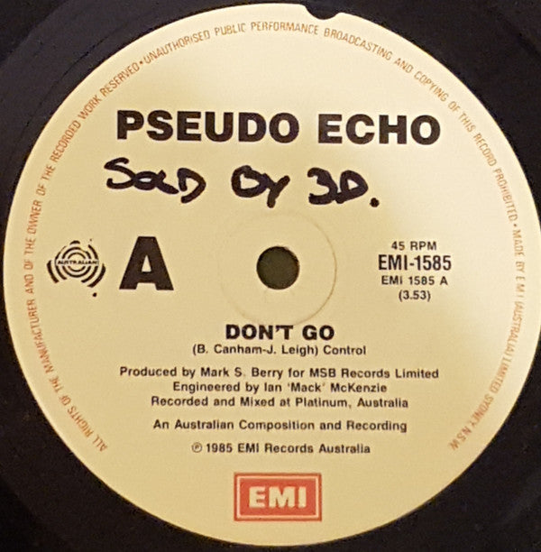 Pseudo Echo : Don't Go (7", Single)