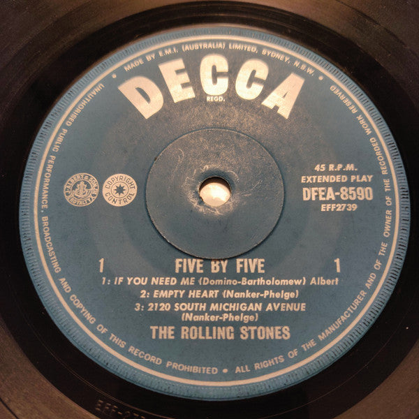 The Rolling Stones : Five By Five (7", EP, Mono)