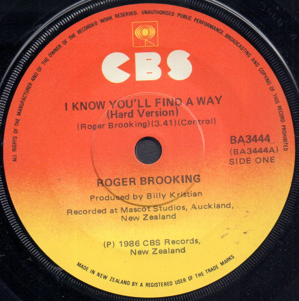 Roger Brooking : I Know You'll Find A Way (7", Single)