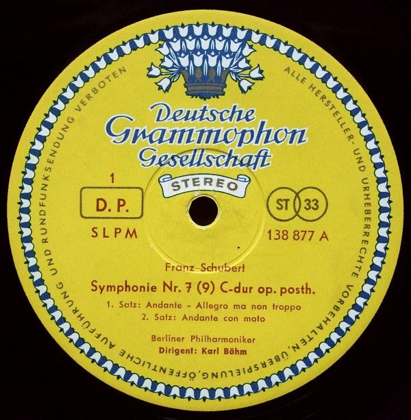 Schubert*, Berliner Philharmoniker, Karl Böhm : Symphonie Nr. 7 (9) Op. Posth. (LP)