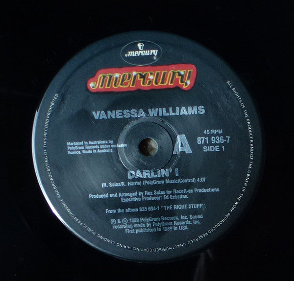 Vanessa Williams : Darlin' I (7", Single)