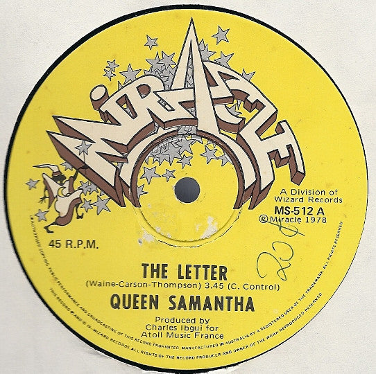Queen Samantha : The Letter / Singing Hallelujah (12")