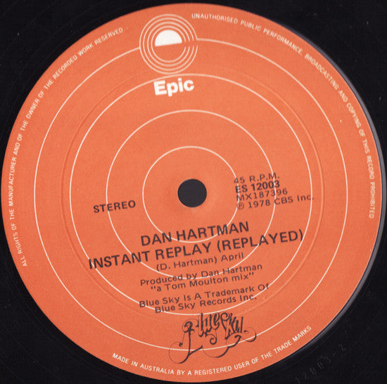 Dan Hartman : Instant Replay (12")