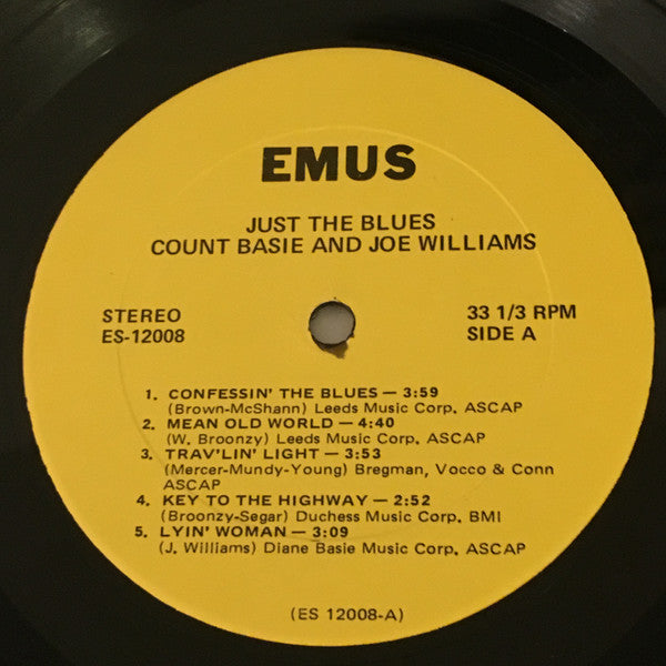 Count Basie / Joe Williams : Just The Blues (LP, Album, RE)