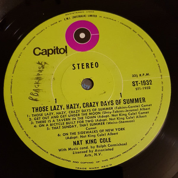 Nat King Cole : Those Lazy-Hazy-Crazy Days Of Summer (LP, Album, RE)