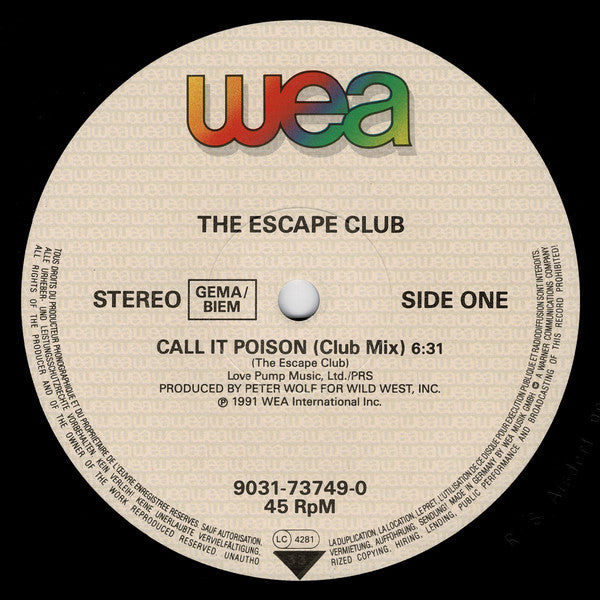 The Escape Club : Call It Poison (12")