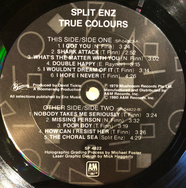 Split Enz : True Colours (LP, Album, Etch, Blu)