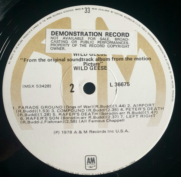 Roy Budd : The Wild Geese (Original Motion Picture Soundtrack) (LP)