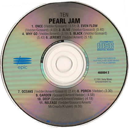 Pearl Jam : Ten (CD, Album, RE, DAD)