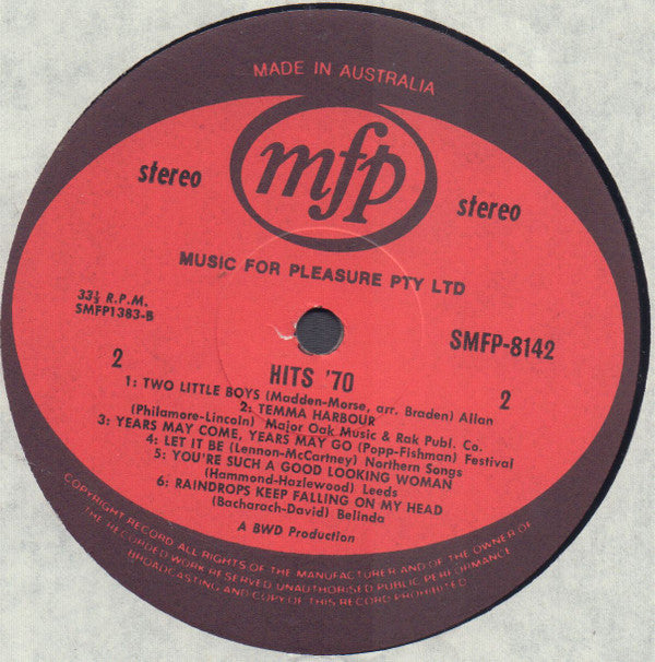 Unknown Artist : Hits ’70 (LP)