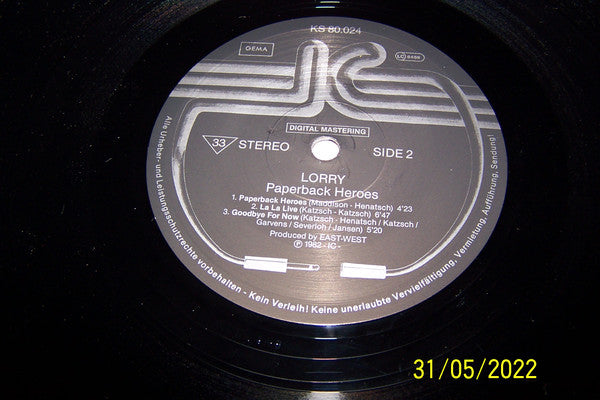 Lorry : Paperback Heroes (LP, Album)