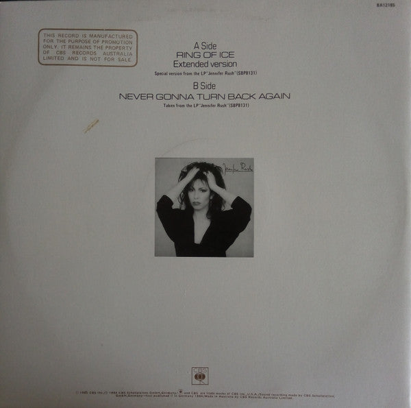 Jennifer Rush : Ring Of Ice (12", Promo)