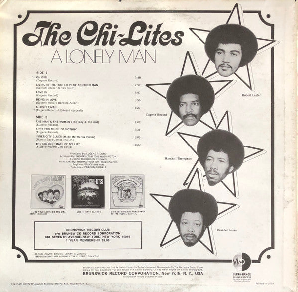 The Chi-Lites : A Lonely Man (LP, Album, Scr)