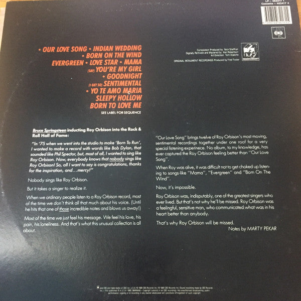 Roy Orbison : Our Love Song (LP, Comp)