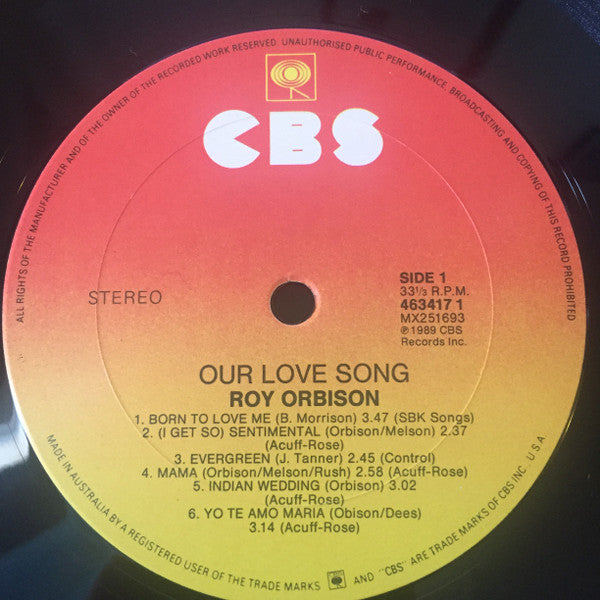 Roy Orbison : Our Love Song (LP, Comp)