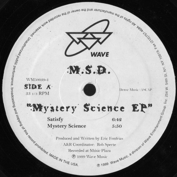 M.S.D.* : Mystery Science EP (12", EP)