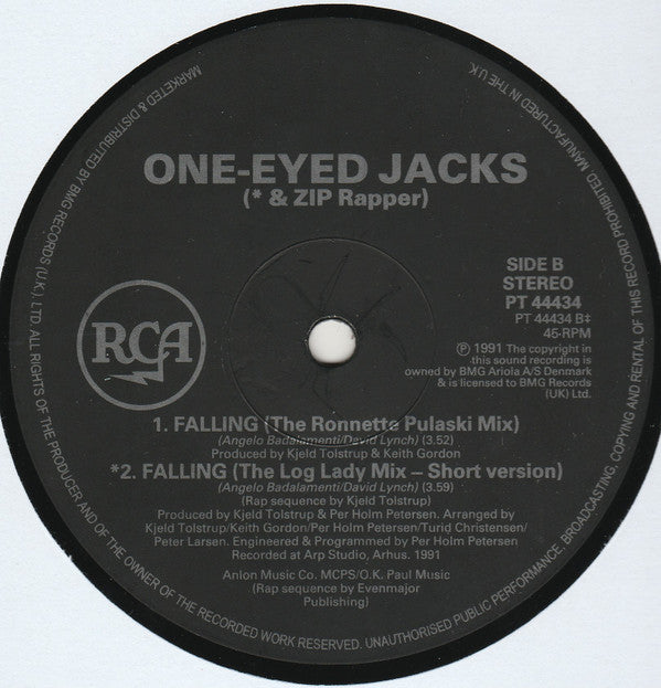 One-Eyed Jacks : Falling (The Twin Peaks Dance Mixes) (12")