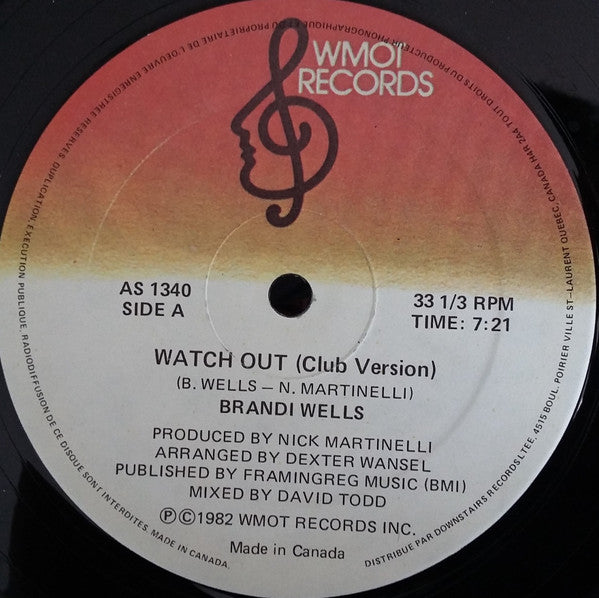 Brandi Wells : Watch Out (12", Ltd)