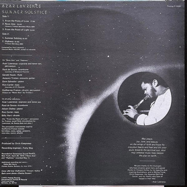 Azar Lawrence : Summer Solstice (LP, Album)