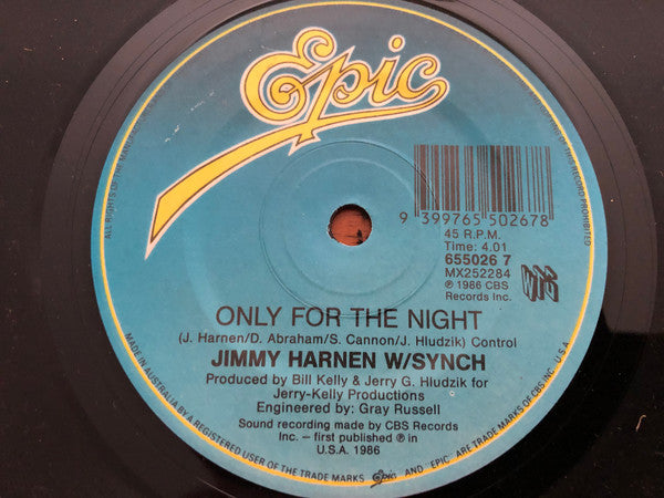 Jimmy Harnen W/ Synch : Where Are You Now? (7", Single)