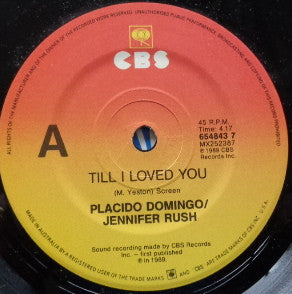 Placido Domingo • Jennifer Rush : Till I Loved You (7", Single, Promo)