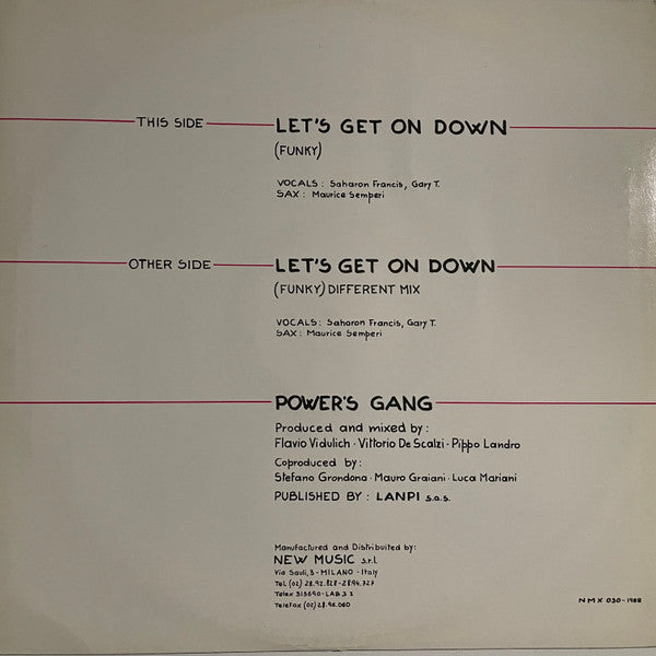 Power's Gang : Let's Get Down On Down (12")