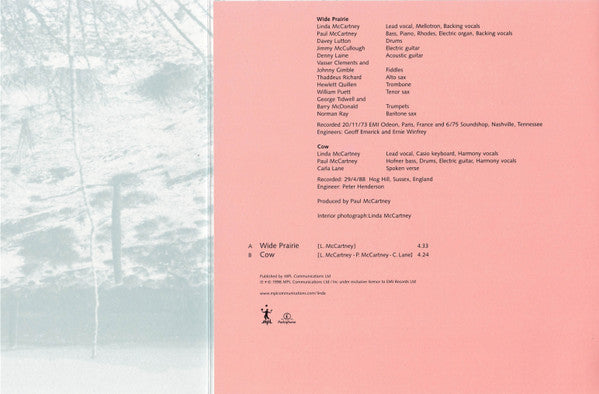 Linda McCartney : Wide Prairie (7", Pic)