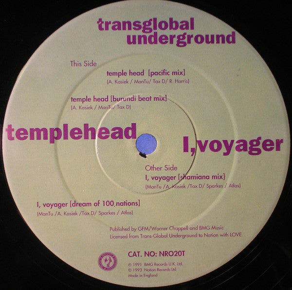 Transglobal Underground : Temple Head (12")