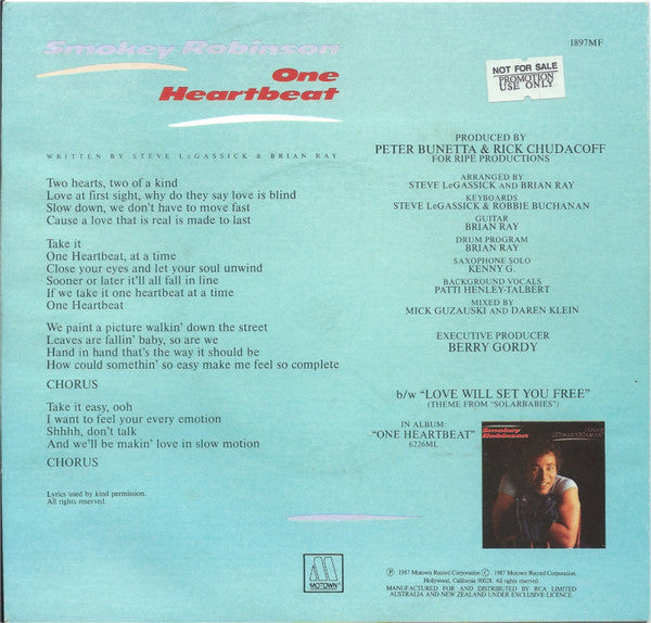 Smokey Robinson : One Heartbeat (7", Single)