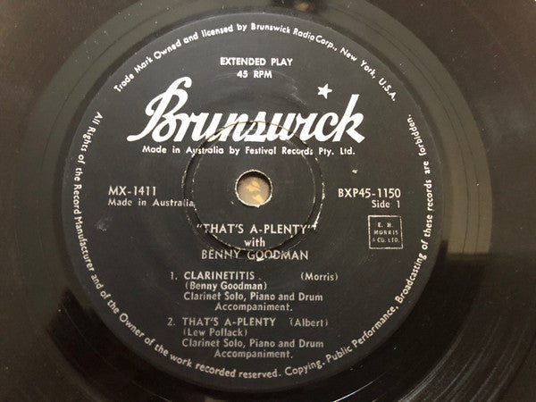 Benny Goodman : That's A-Plenty (7", EP)