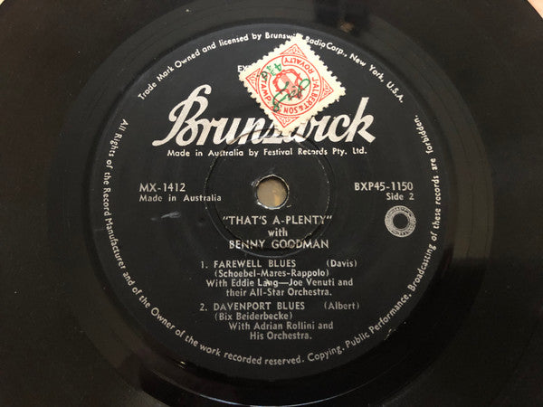 Benny Goodman : That's A-Plenty (7", EP)