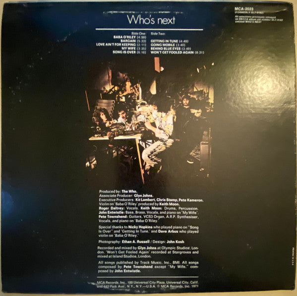 The Who : Who's Next (LP, Album, RE, Glo)