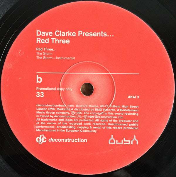 Dave Clarke : Red Three (12", EP, Promo)