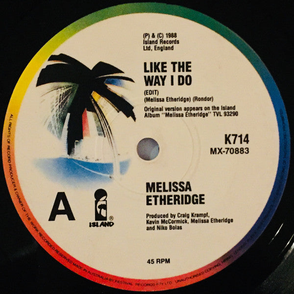 Melissa Etheridge : Like The Way I Do (7", Single)