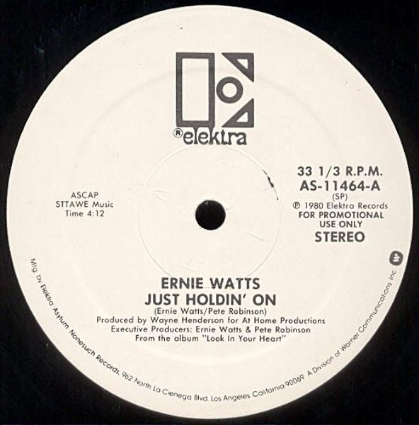 Ernie Watts : Just Holdin' On (12", Mono, Promo)