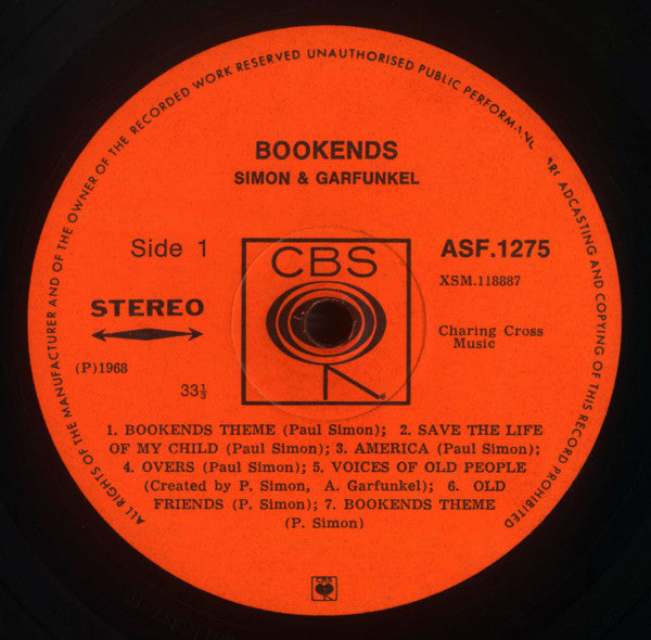 Simon & Garfunkel : Bookends (LP, Album)