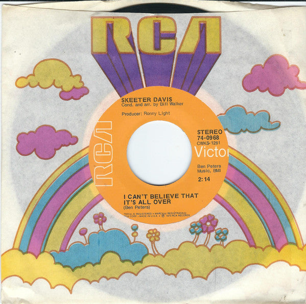 Skeeter Davis : I Can't Believe That It's All Over (7", Hol)