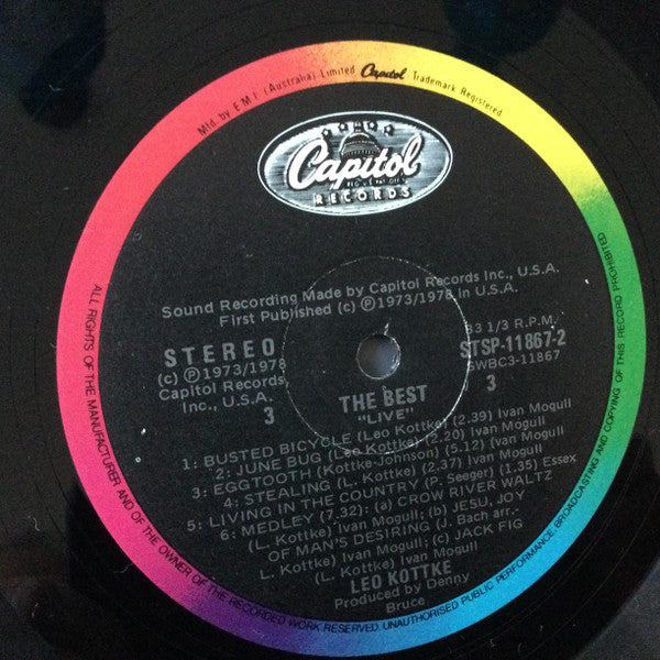 Leo Kottke : The Best (2xLP, Comp, RE, Gat)
