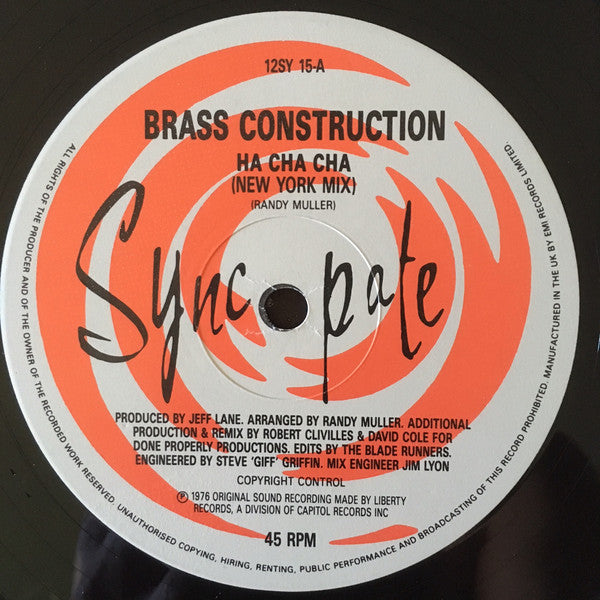 Brass Construction : Ha Cha Cha (12")